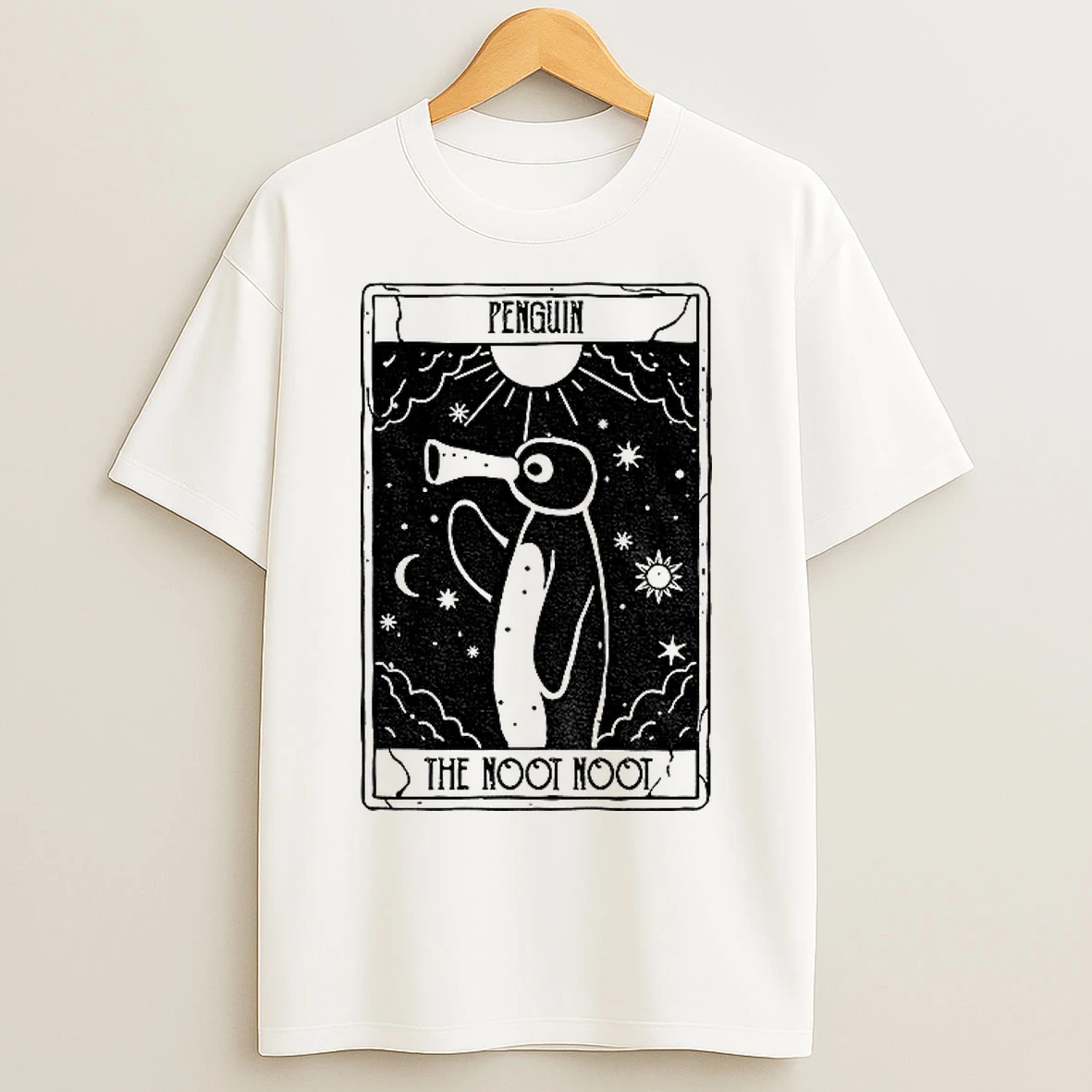Classic Noot Noot Funny Tarot Card Penguin T Shirts