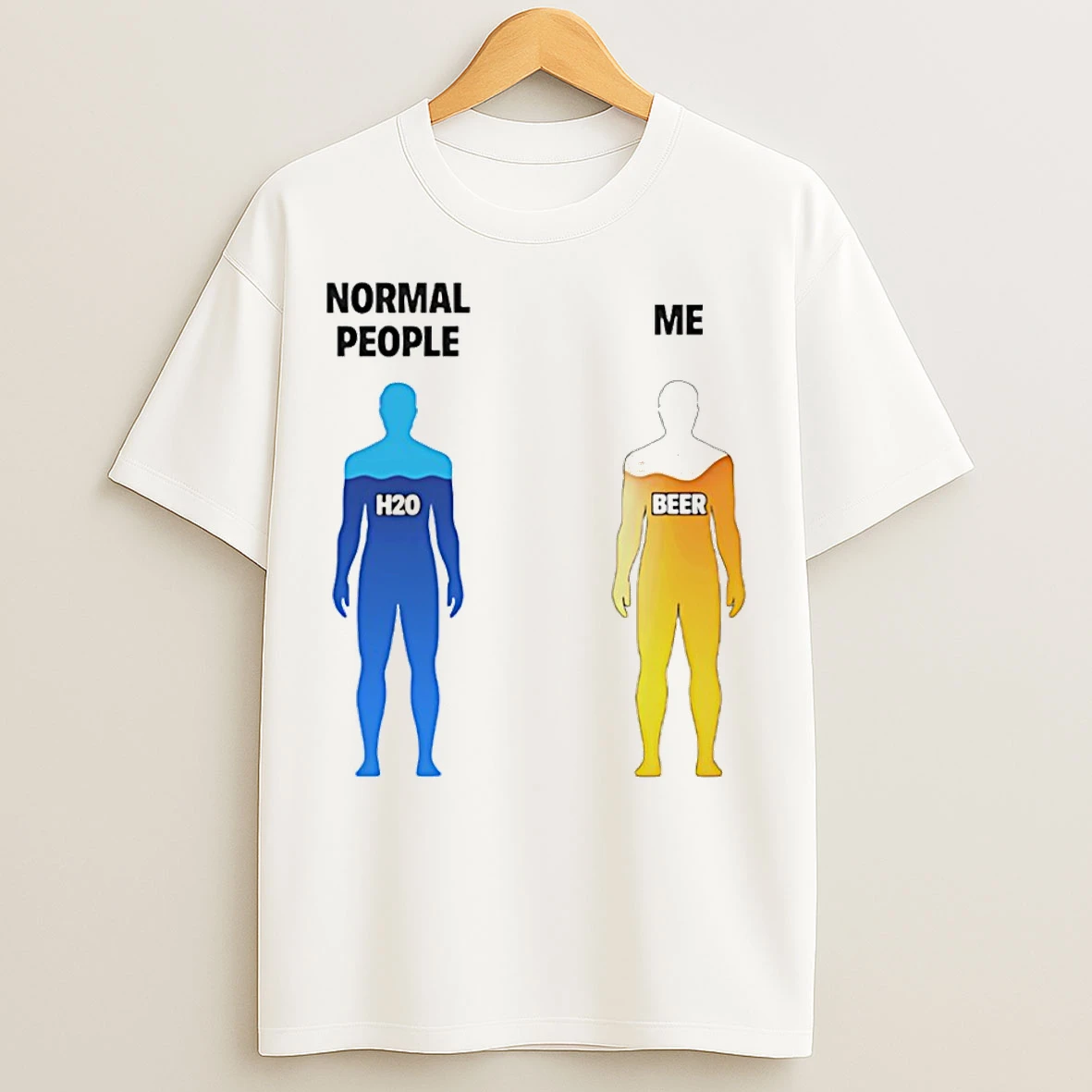 Classic Normal People Vs Me H20 And Beer T Shirts