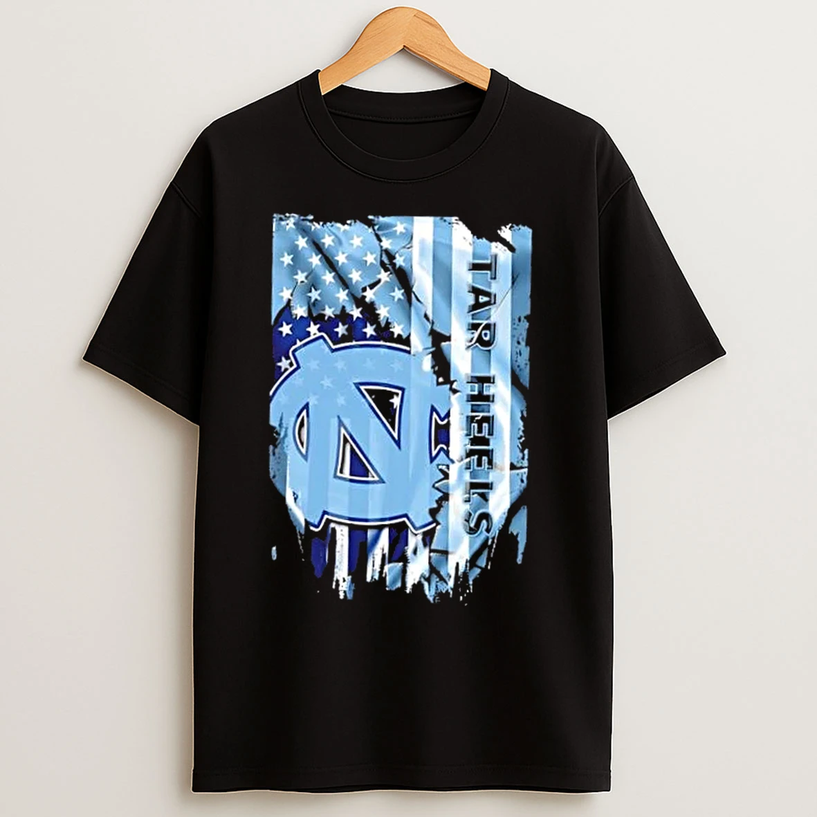 Classic North Carolina Tar Heels Football X American Flag T Shirts
