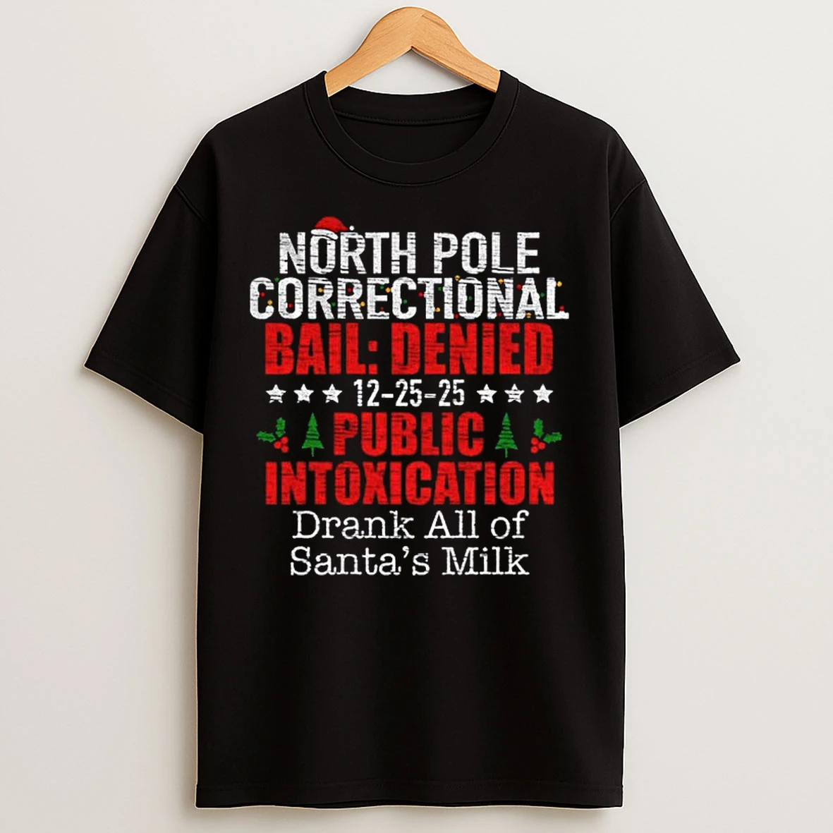 Classic North Pole Correctional Public Intoxication Drank All Of Santas Milk T Shirts