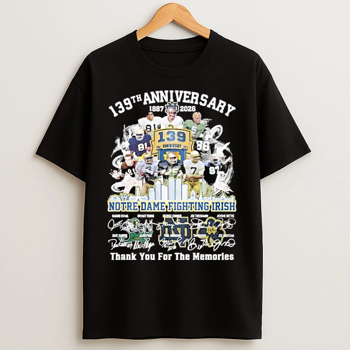 Classic Notre Dame Fighting Irish Team Legend 139th Anniversary 1887 2026 T Shirts