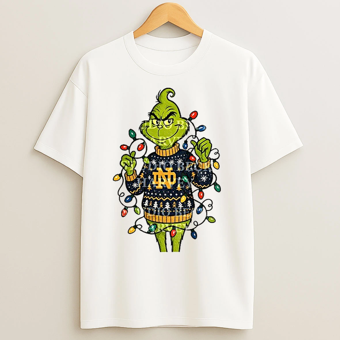 Classic Notre Dame Grinch Christmas Light T Shirts