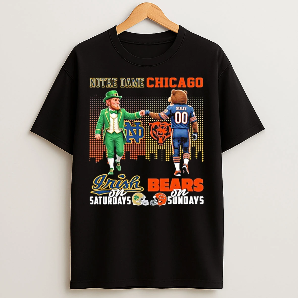 Classic Notre Dame Irish On Saturdays X Chicago Bears On Sundays T Shirts