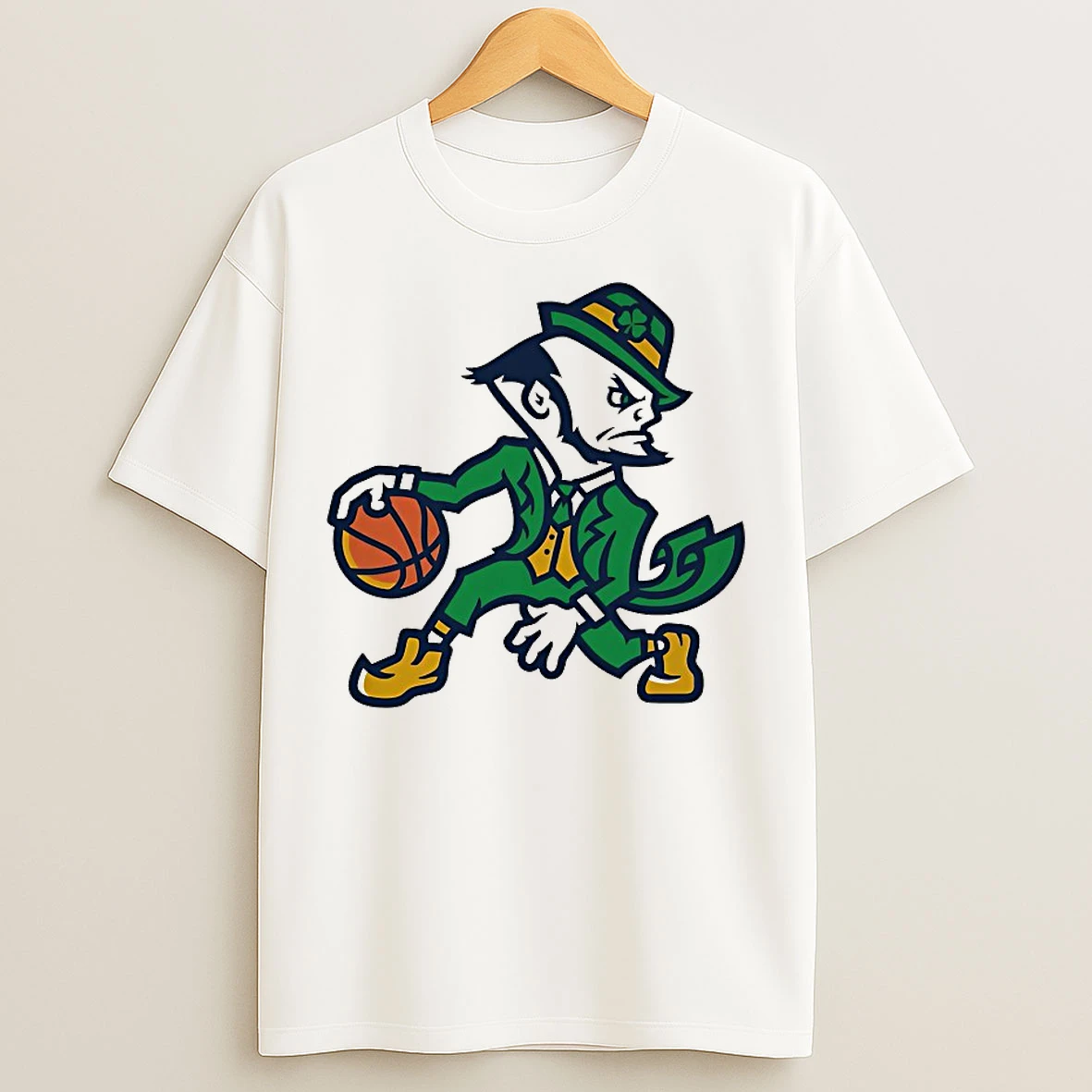 Classic Notre Dame Leprechaun Mascot Logo T Shirts