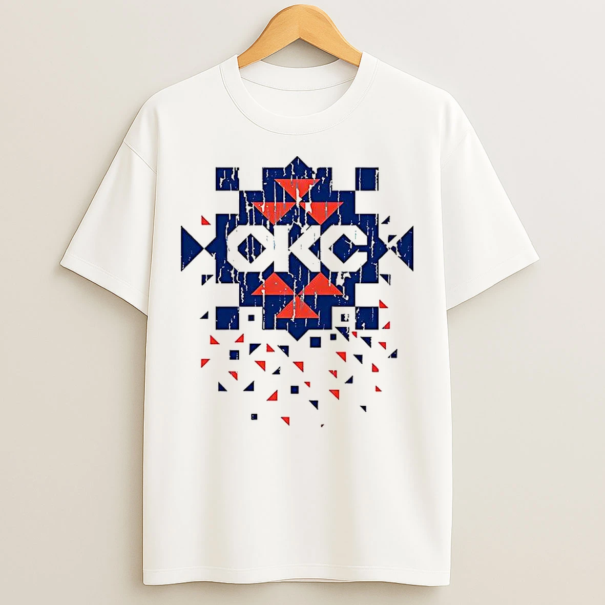 Classic Okc Thunder Diamond Pattern Native T Shirts