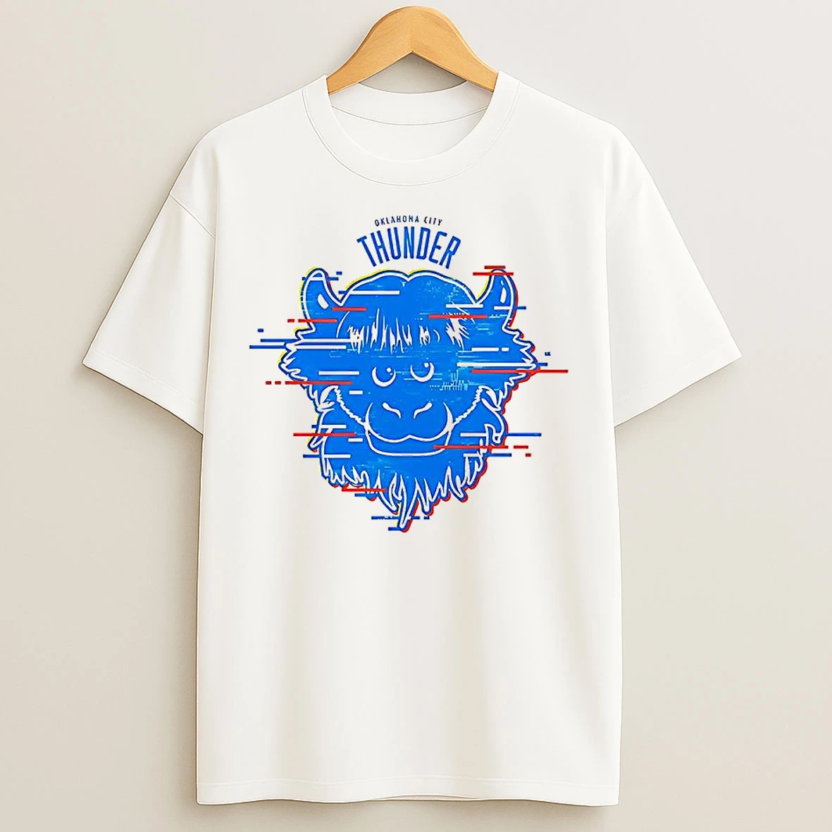 Classic Okc Thunder Rumble Glitch T Shirts