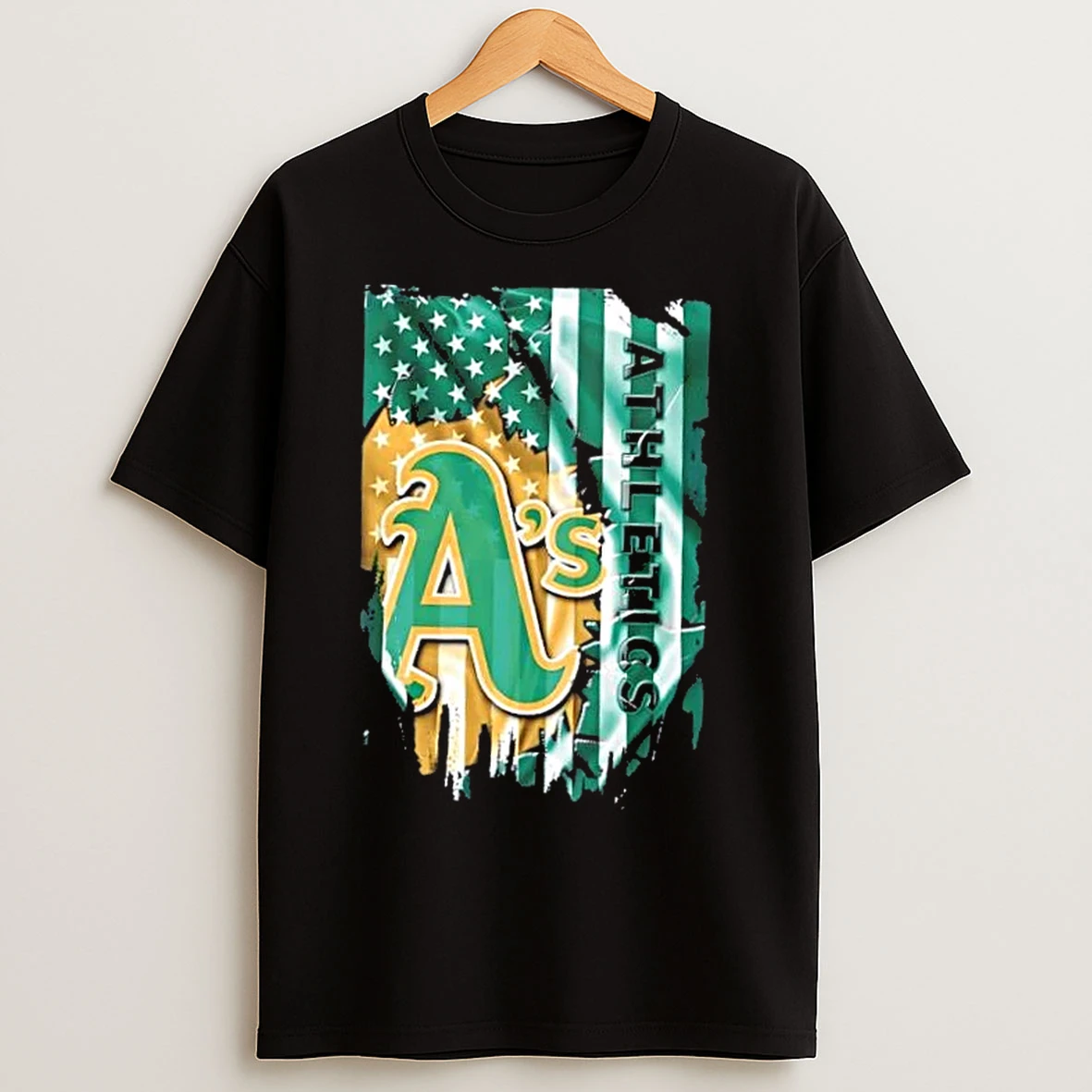Classic Oakland Athletics Baseball X American Flag T Shirts