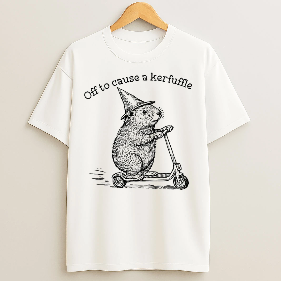 Classic Off To Cause A Kerfuffle Groundhog Scooter T Shirts