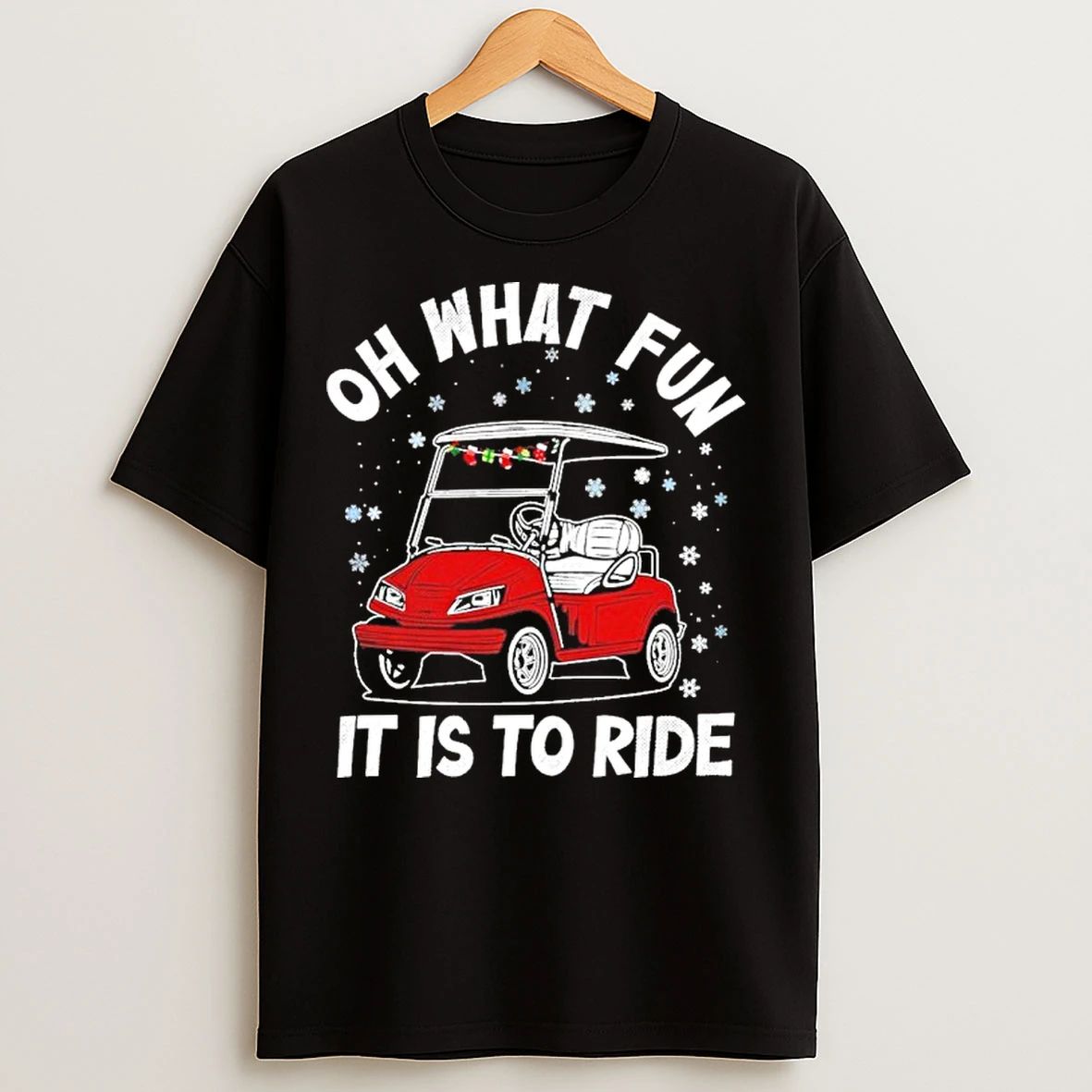 Classic Oh What Fun It Is To Ride Funny Golf Christmas T Shirts
