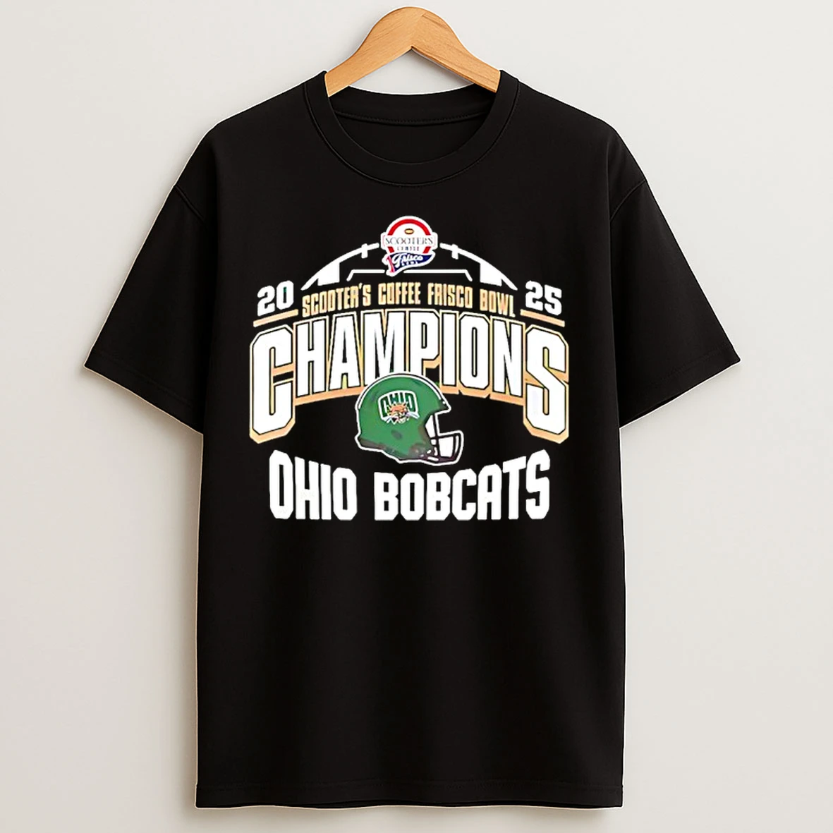 Classic Ohio Bobcats Scooters Coffee Frisco Bowl Champion 2025 Helmet T Shirts