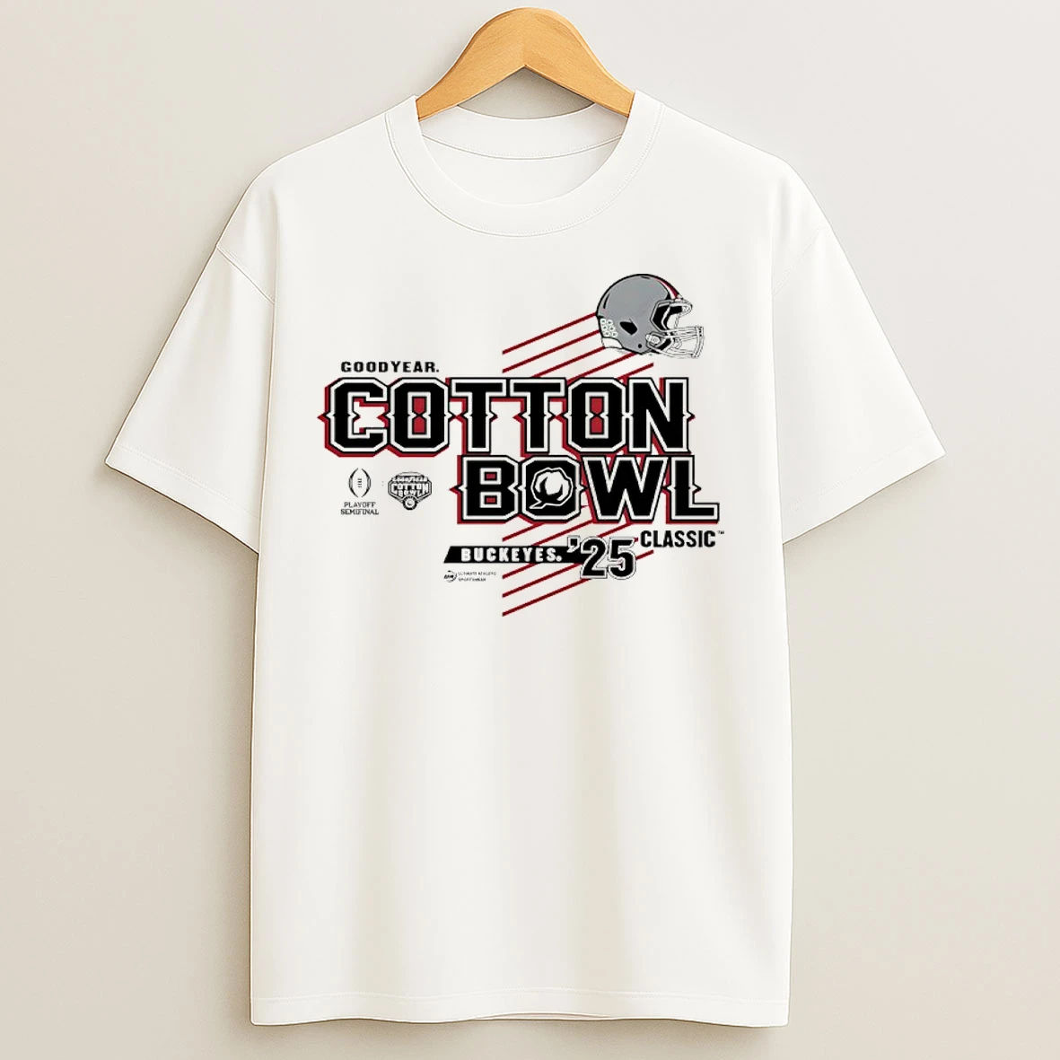 Classic Ohio State 2025 Goodyear Cotton Bowl Classic Football Helmet T Shirts