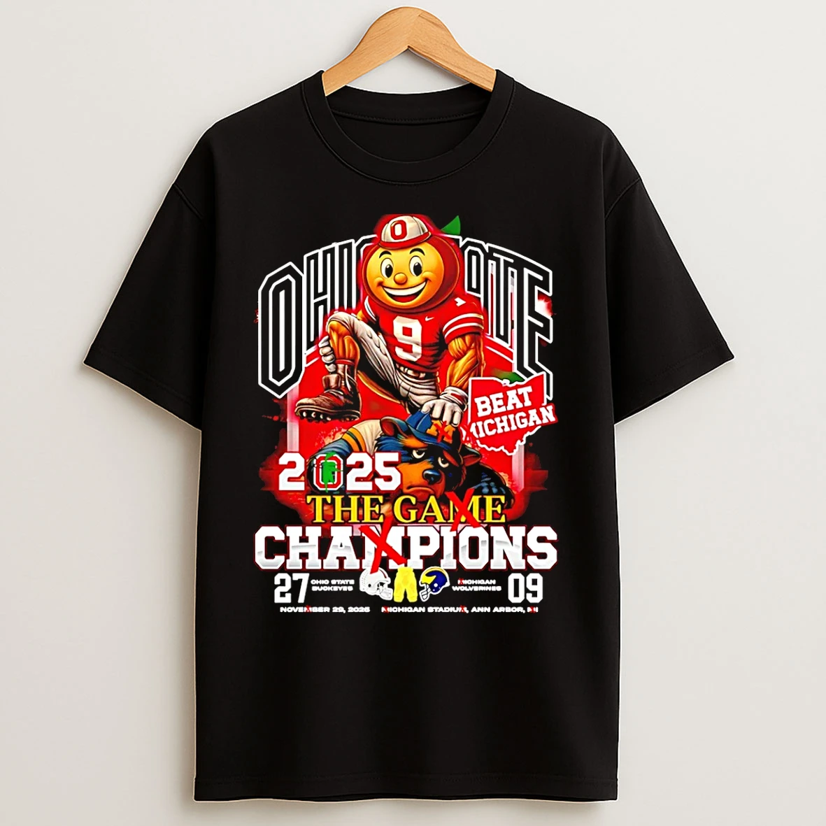 Classic Ohio State Beat Michigan 2025 The Game Champions Mascot T Shirts