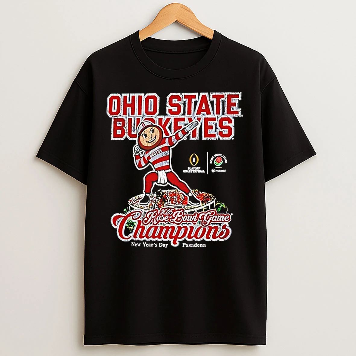 Classic Ohio State Buckeyes 2025 Rose Bowl Game Champions Mascot T Shirts