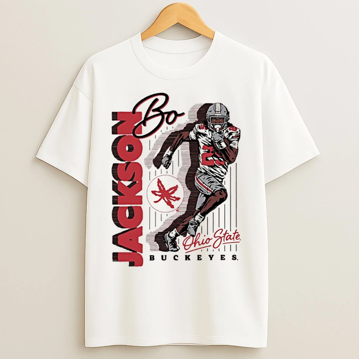 Classic Ohio State Buckeyes 25 Bo Jackson Motion T Shirts
