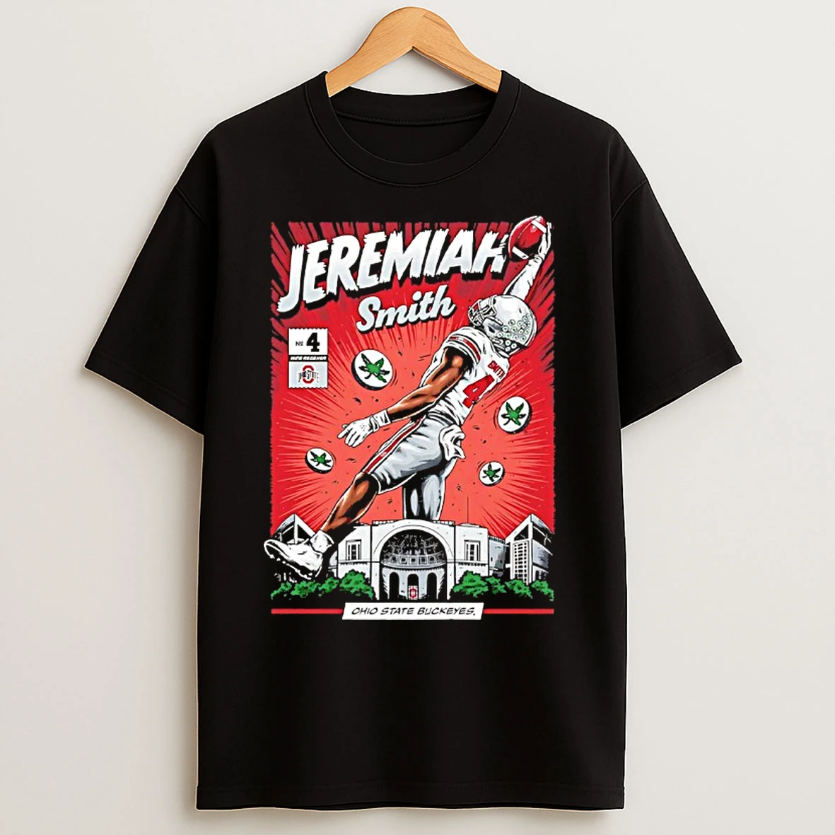 Classic Ohio State Buckeyes 4 Jeremiah Smith Comic T Shirts