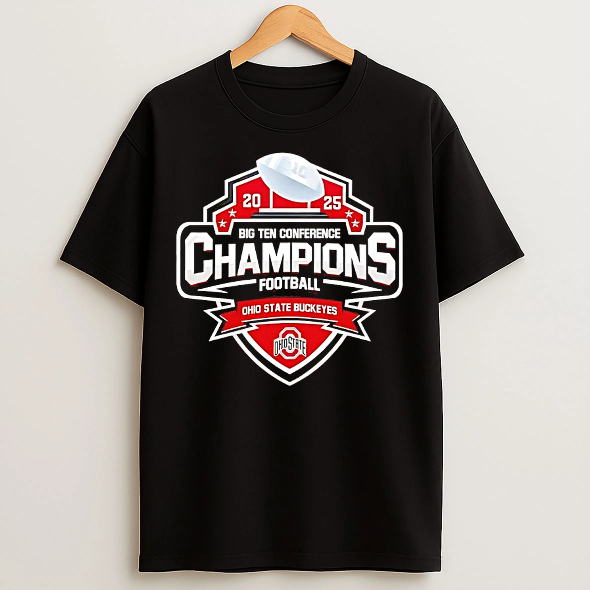 Classic Ohio State Buckeyes Big 10 Conference 2025 Champions Trophy T Shirts