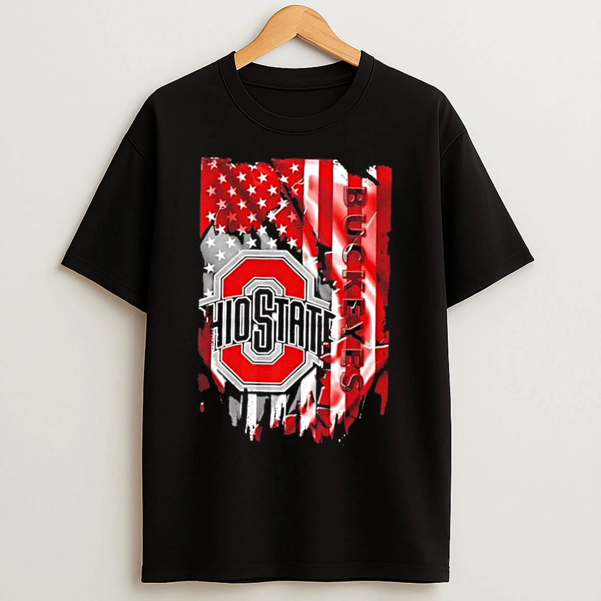 Classic Ohio State Buckeyes Football X American Flag T Shirts