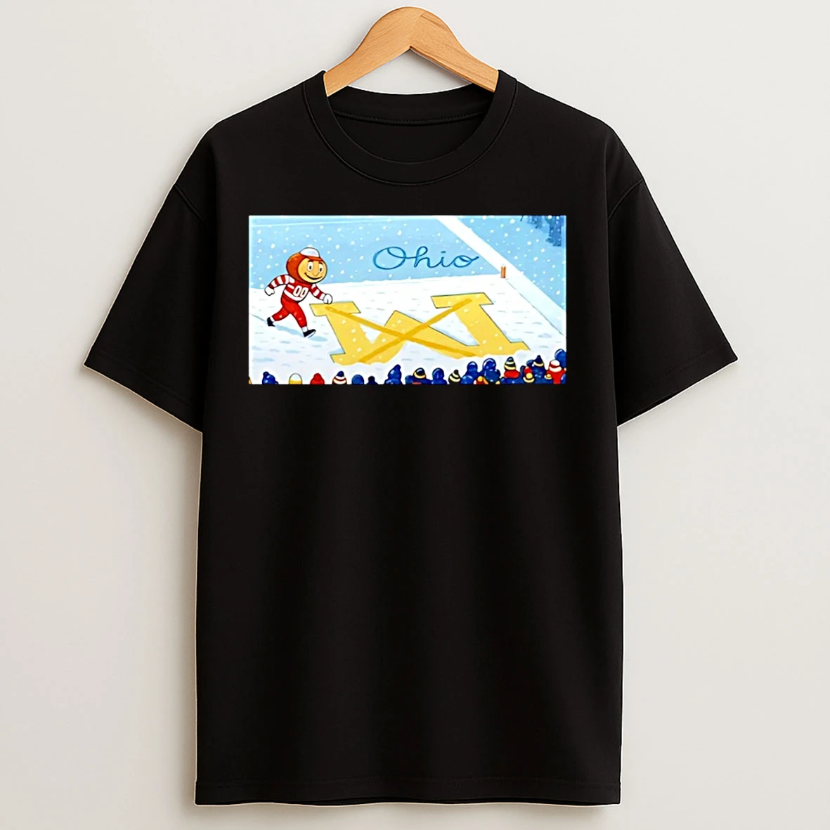 Classic Ohio State Buckeyes Michigan Wolverines Snow Stadium Mascot Christmas T Shirts