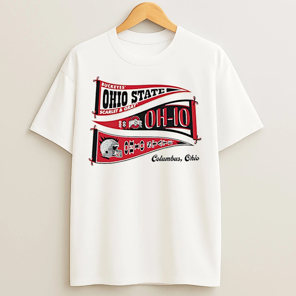 Classic Ohio State Buckeyes Pennant Sadie Flag T Shirts