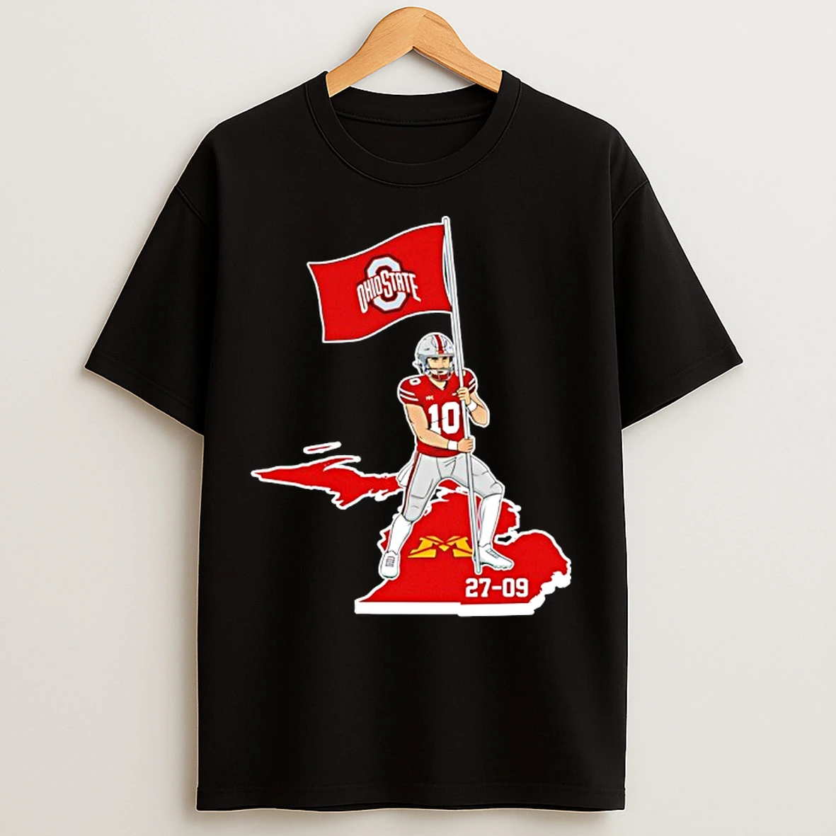 Classic Ohio State Buckeyes Plant The Flag 27 09 Michigan Score T Shirts