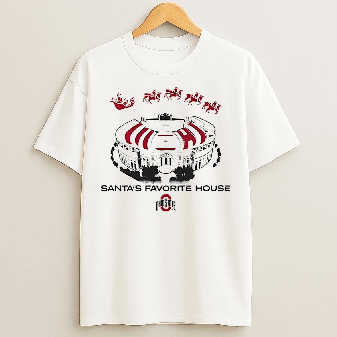 Classic Ohio State Buckeyes Santas Favorite House Christmas T Shirts