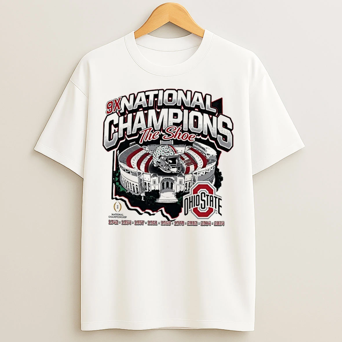 Classic Ohio State Buckeyes The Shoe 9x National Champions T Shirts