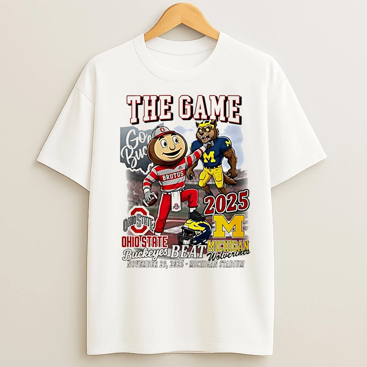 Classic Ohio State Buckeyes Beat Michigan Wolverines 2025 The Game Mascot Christmas T Shirts