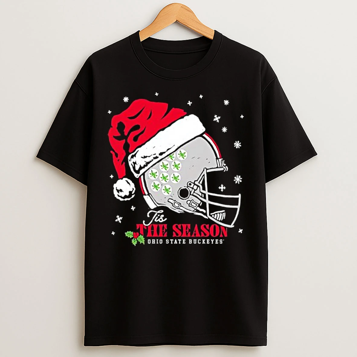 Classic Ohio State Buckeyes Football Santa Helmet Tis The Season T Shirts