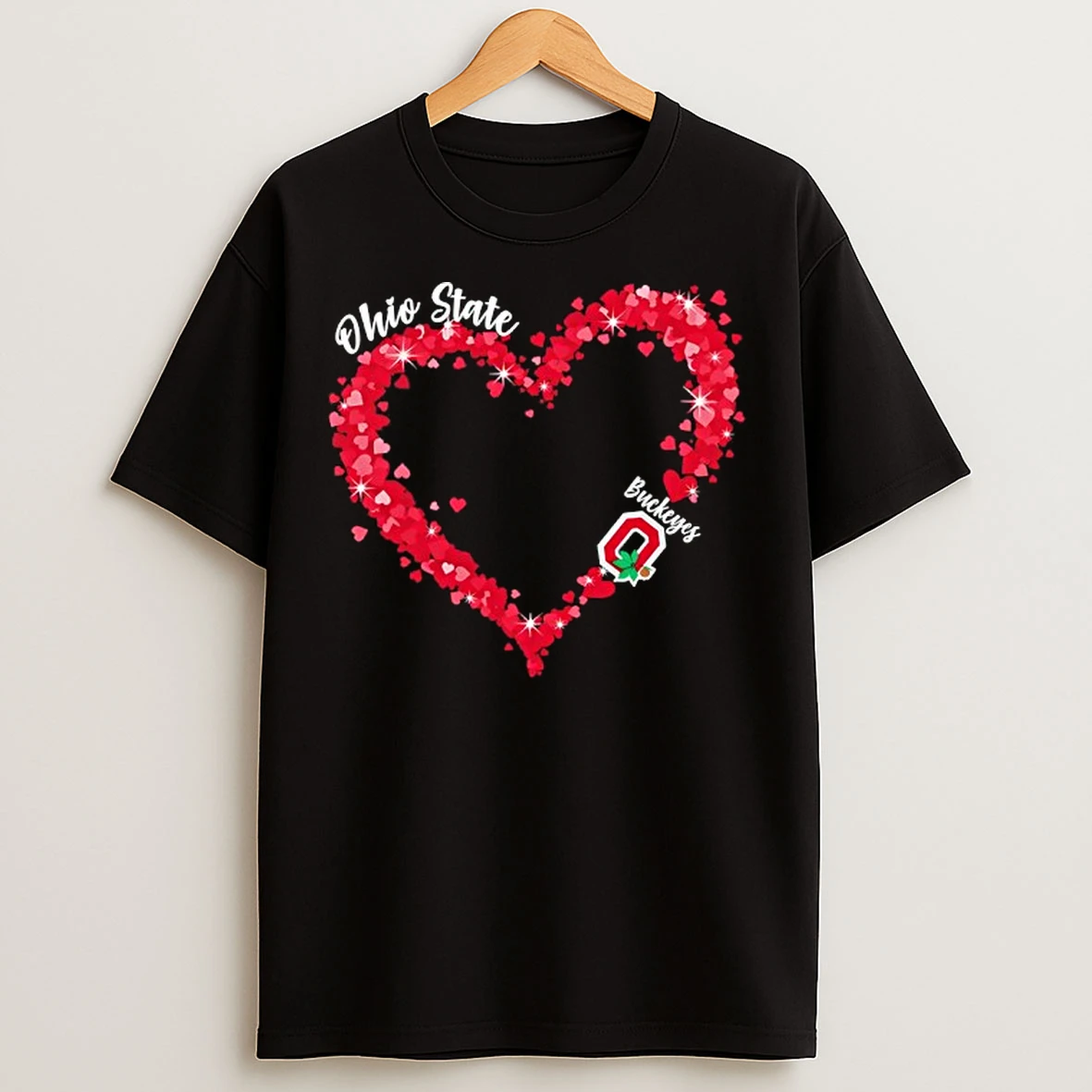 Classic Ohio State Buckeyes Football Heart Shape Logo T Shirts