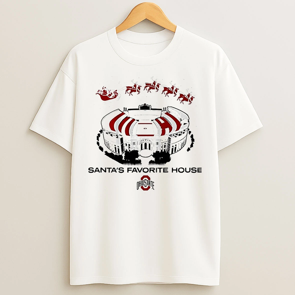 Classic Ohio State Buckeyes Stadium Santas Favorite House T Shirts