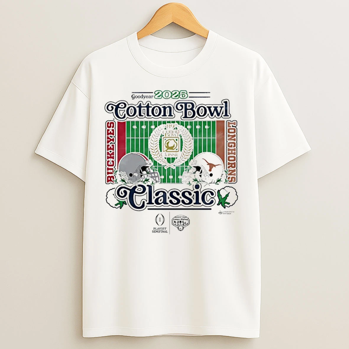Classic Ohio State Buckeyes Vs Texas Longhorn 2025 Goodyear Cotton Bowl Classic T Shirts