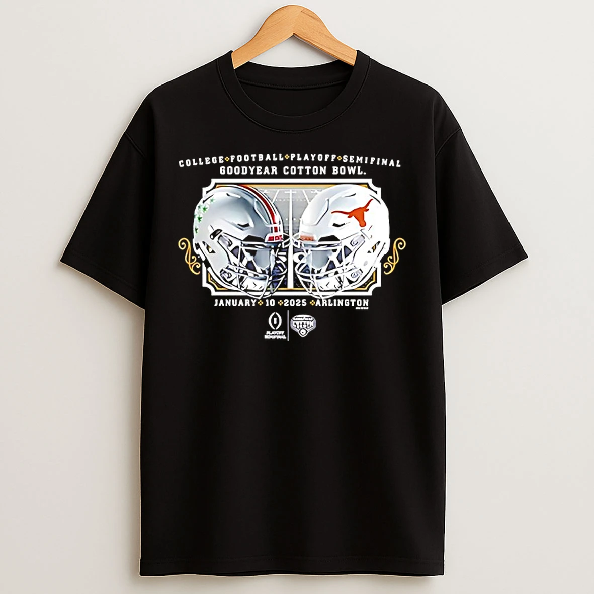 Classic Ohio State Buckeyes Vs Texas Longhorn 2025 Goodyear Cotton Bowl T Shirts