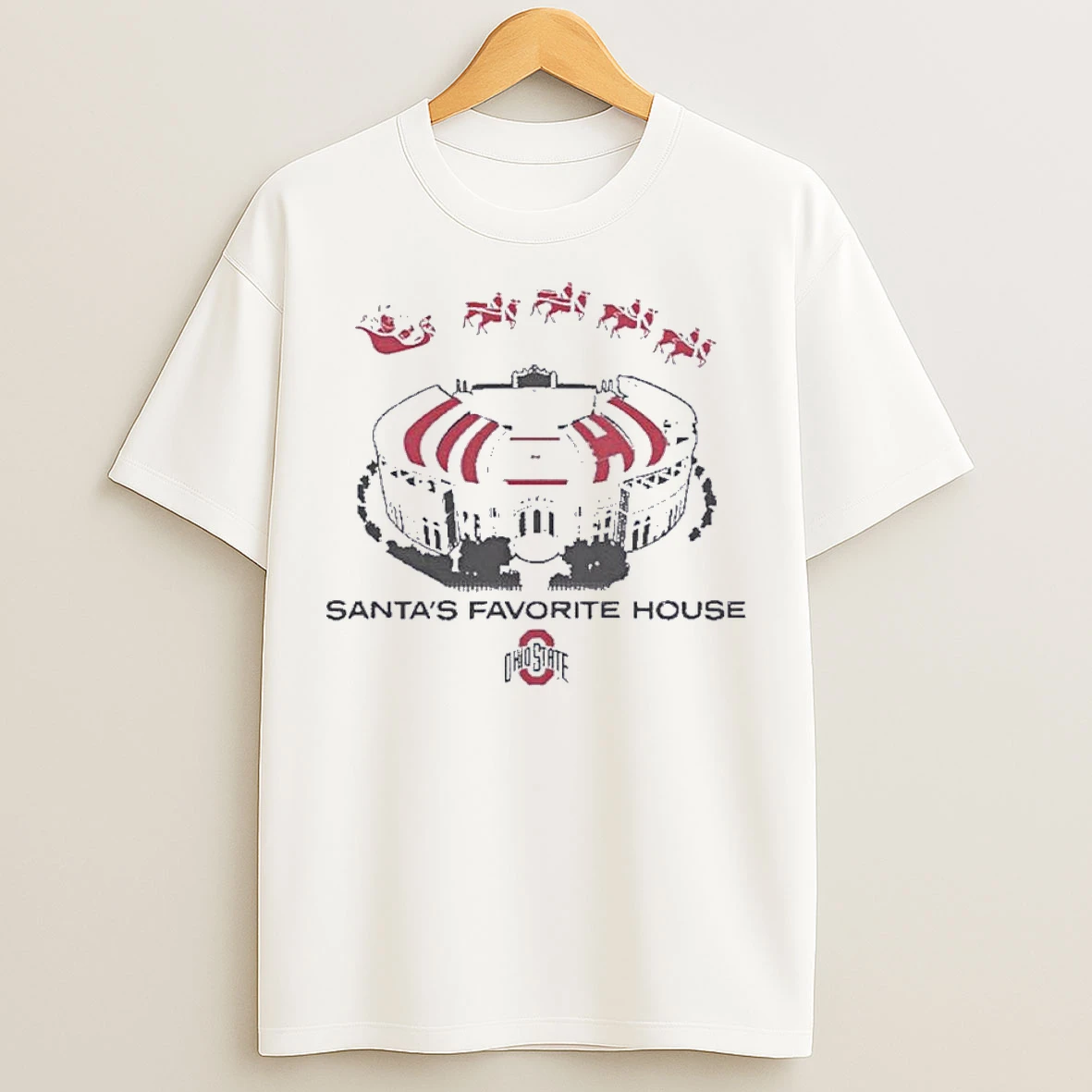 Classic Ohio State Football Santas Favorite House Christmas T Shirts