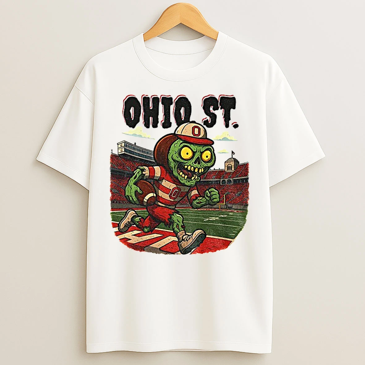 Classic Ohio State Zombified Brutus Ohio State Buckeyes Football T Shirts