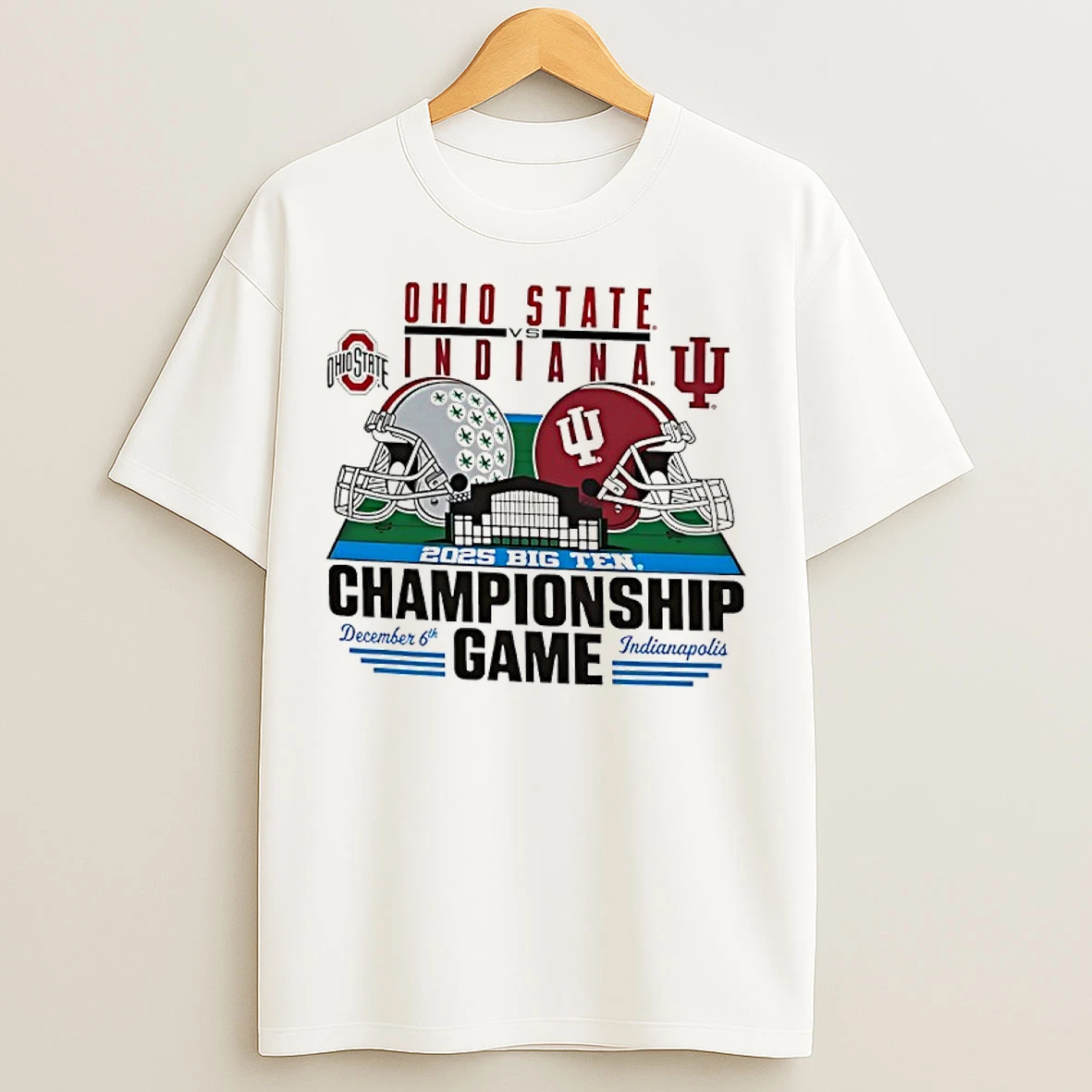 Classic Ohio State Vs Indiana Big Ten 2025 Football Championship Stadium T Shirts