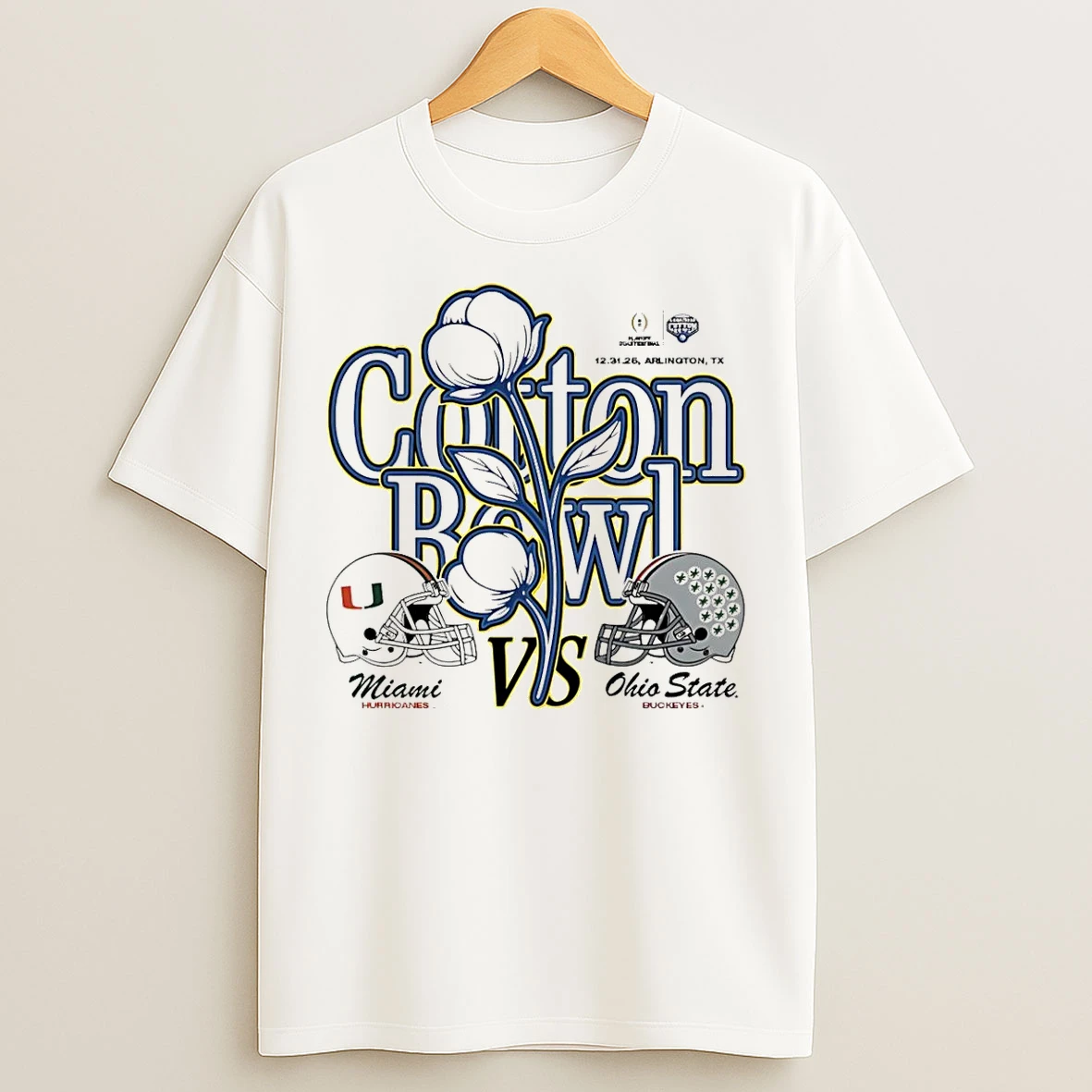 Classic Ohio State Vs Miami 2025 Cotton Bowl Helmet Matchup T Shirts