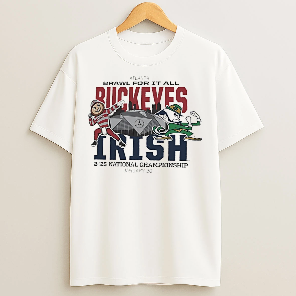 Classic Ohio State Vs Notre Dame Dueling Mascot 2025 National Championship T Shirts