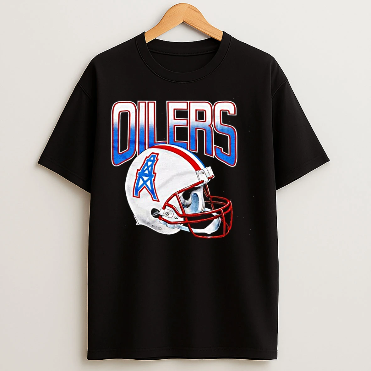 Classic Oilers Football Gradient Helmet T Shirts