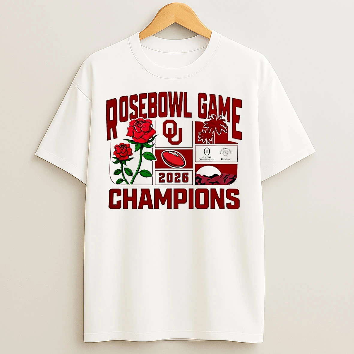 Classic Oklahoma Football 2026 Rose Bowl Champions T Shirts