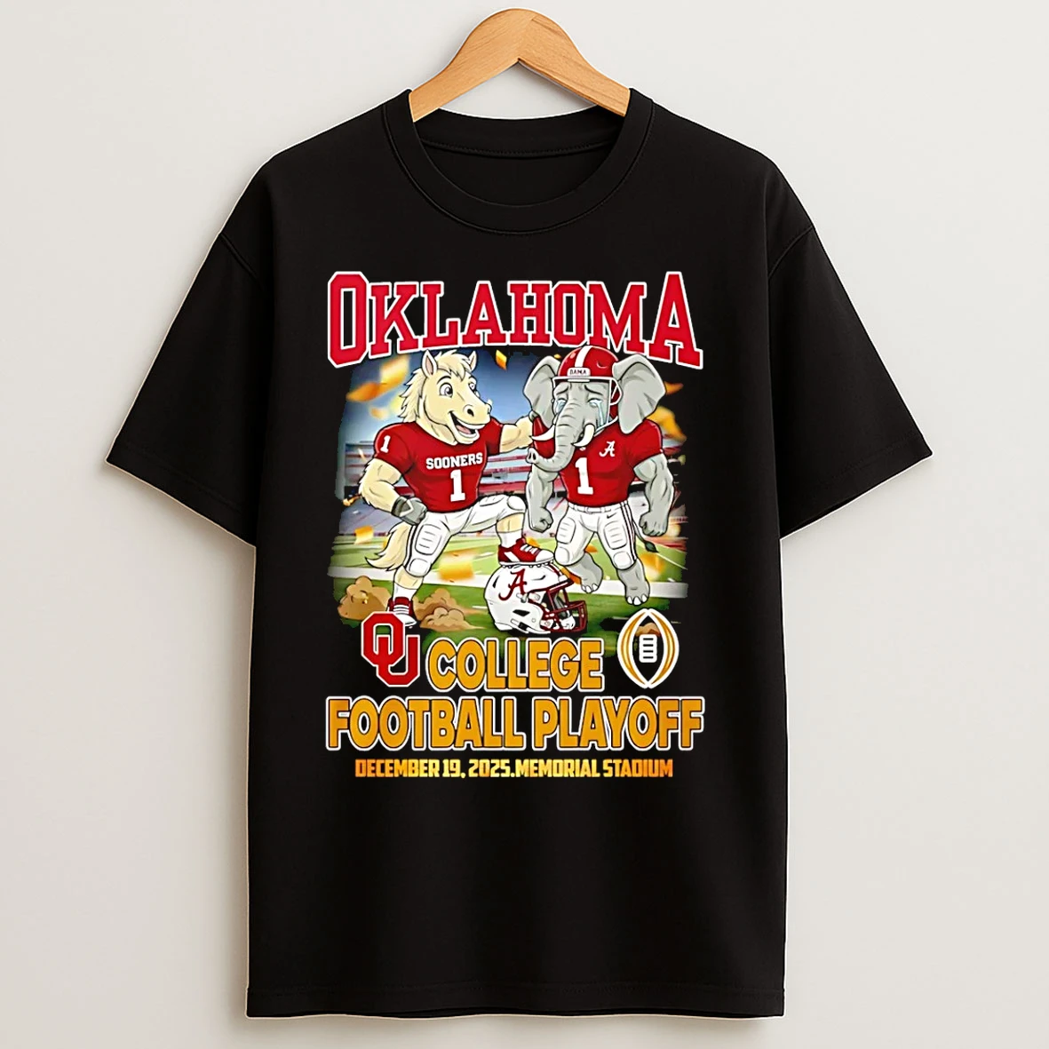 Classic Oklahoma Sooners 2025 26 College Football Playoff Beat Alabama Mascot T Shirts
