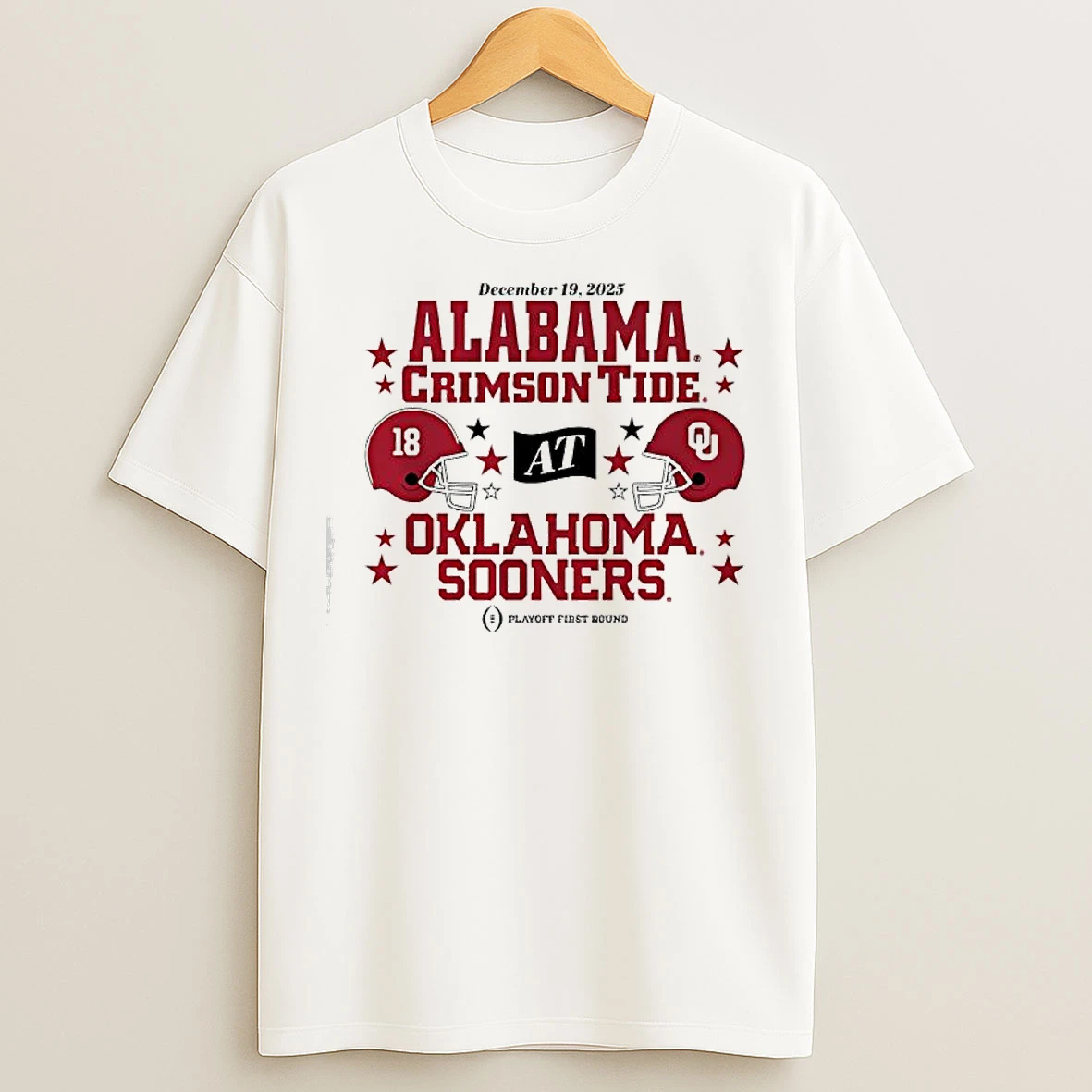 Classic Oklahoma Sooners Alabama Crimson Tide 2025 Cfp First Round December 19th 2025 T Shirts