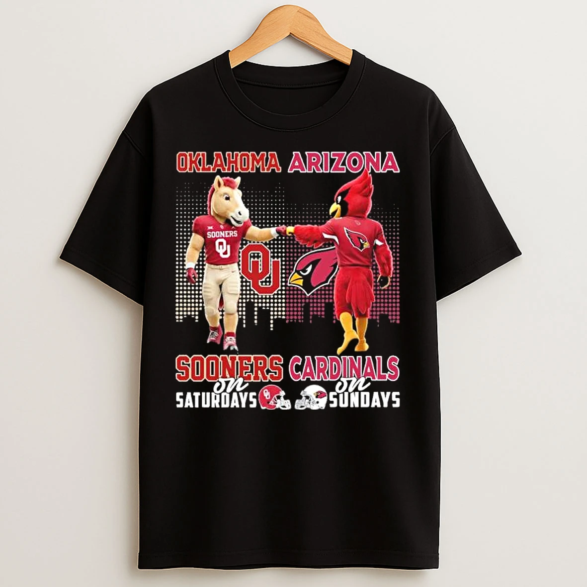 Classic Oklahoma Sooners And Arizona Cardinals Mascot On Saturdays And On Sundays T Shirts