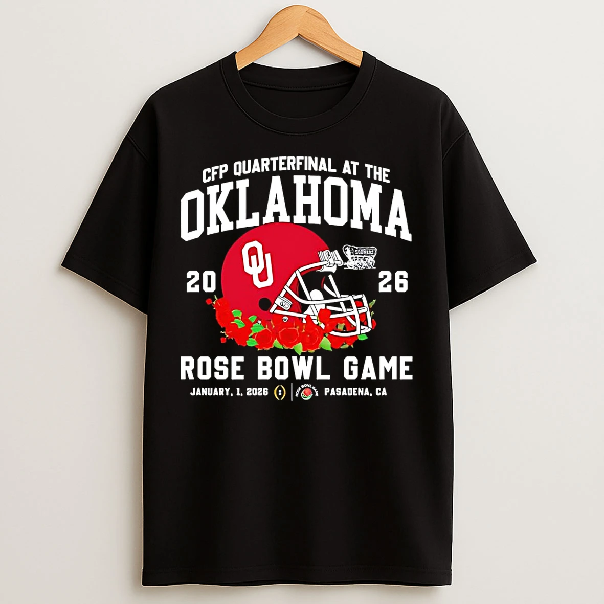 Classic Oklahoma Sooners Cfp Quarterfinal At The 2026 Rose Bowl Game Helmet T Shirts