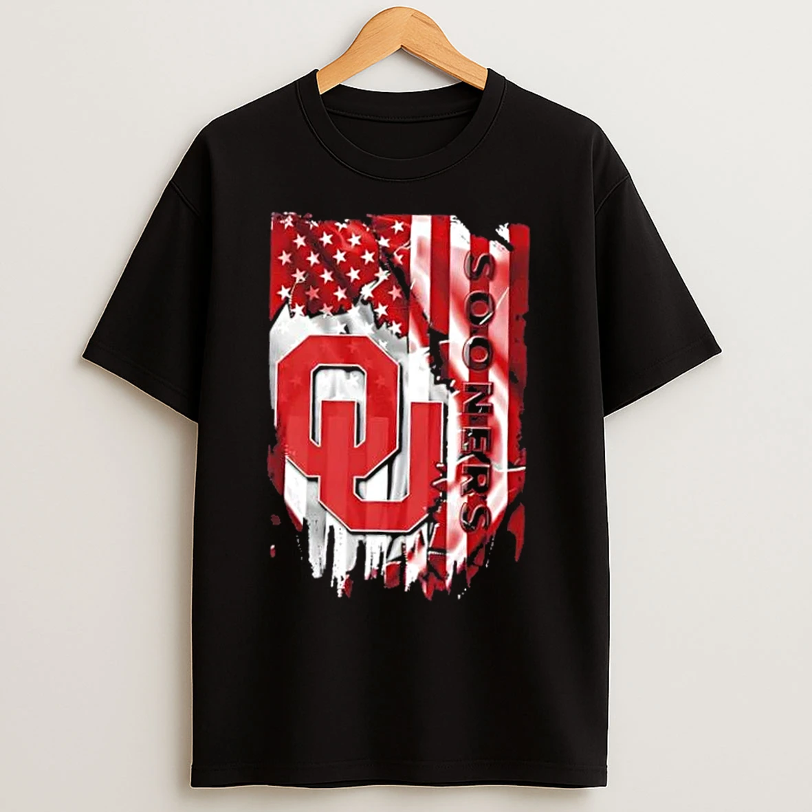 Classic Oklahoma Sooners Football X American Flag T Shirts