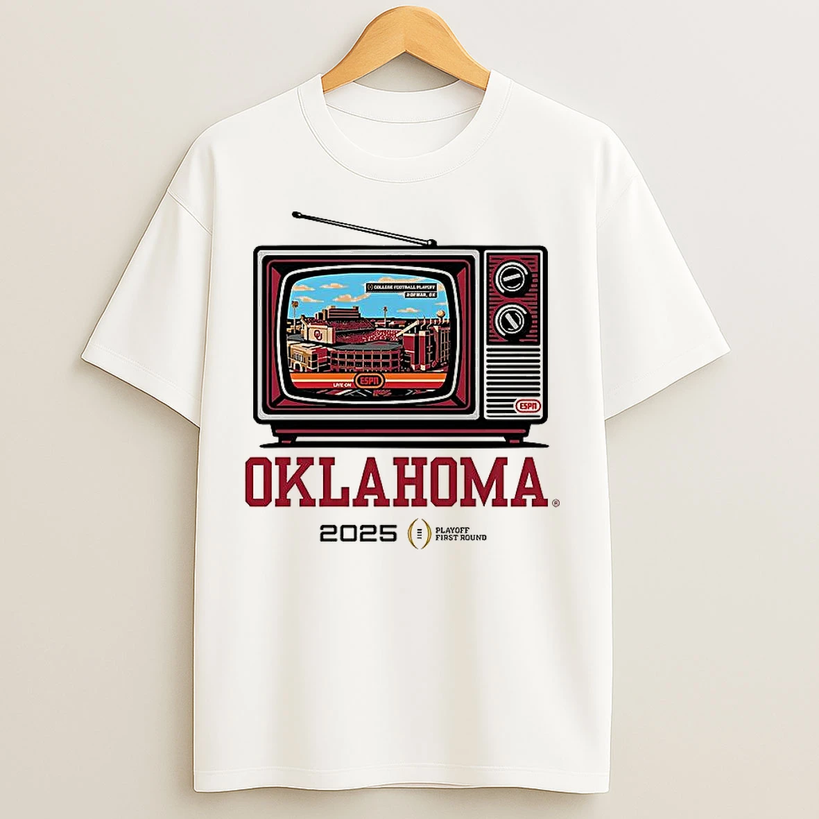 Classic Oklahoma Sooners Ncaa Cfp 2025 Gaylord Family Stadium On Classic Tv T Shirts