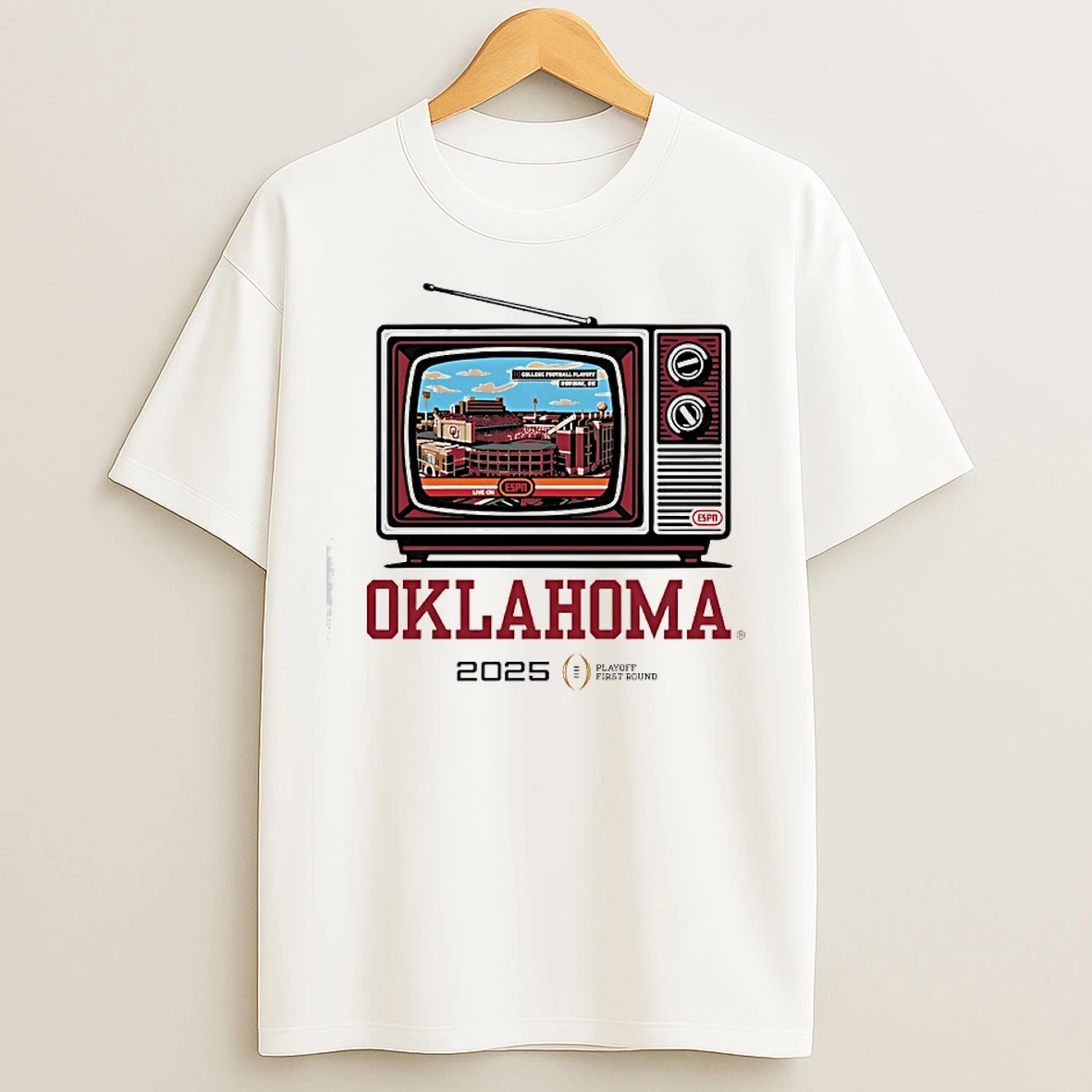 Classic Oklahoma Sooners Tv Playoff First Round 2025 T Shirts