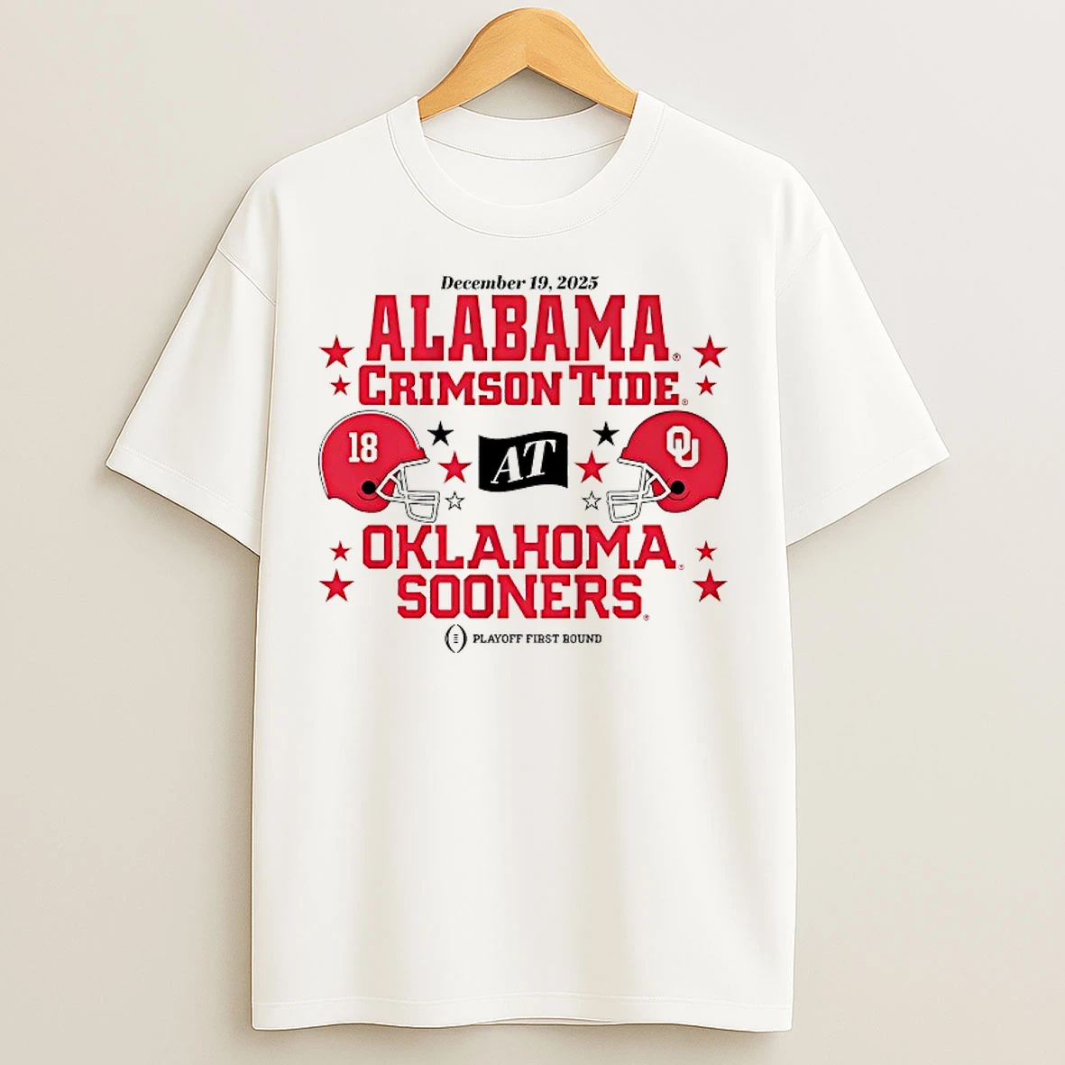 Classic Oklahoma Sooners And Alabama Crimson Tide 2025 Cfp First Round Matchup T Shirts