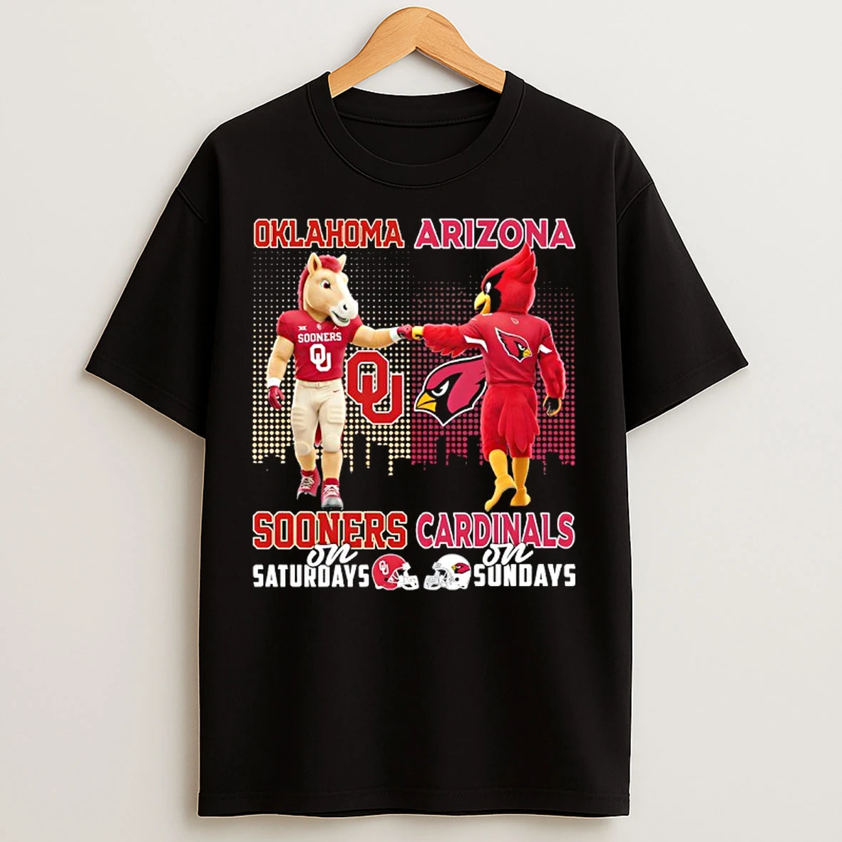 Classic Oklahoma Sooners On Saturdays X Arizona Cardinals On Sundays Mascot T Shirts
