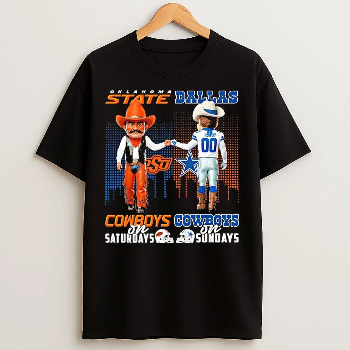 Classic Oklahoma State Cowboys On Saturdays X Dallas Cowboys On Sundays Mascot T Shirts