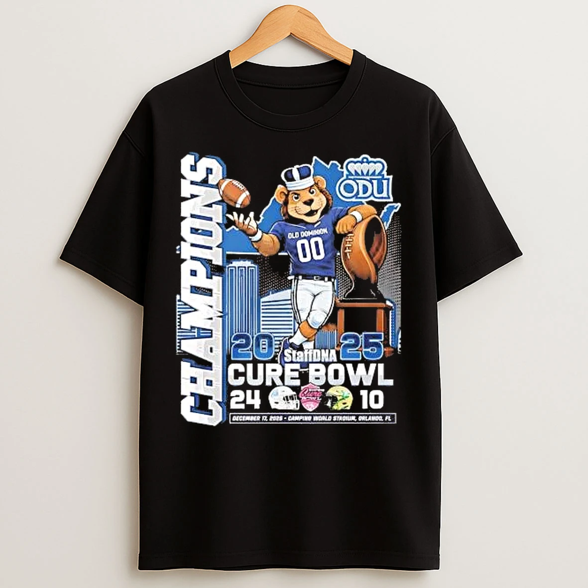 Classic Old Dominion Monarchs 025 Staffdna Cure Bowl Champions T Shirts